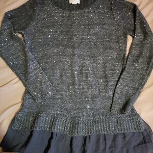 Chic Black Sweater with Sequin Accents